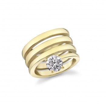 Diamond Stone Spiral Pinky Ring